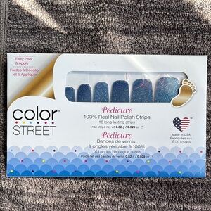 Color Street Blue Glitter Pedicure Nail Polish Strips